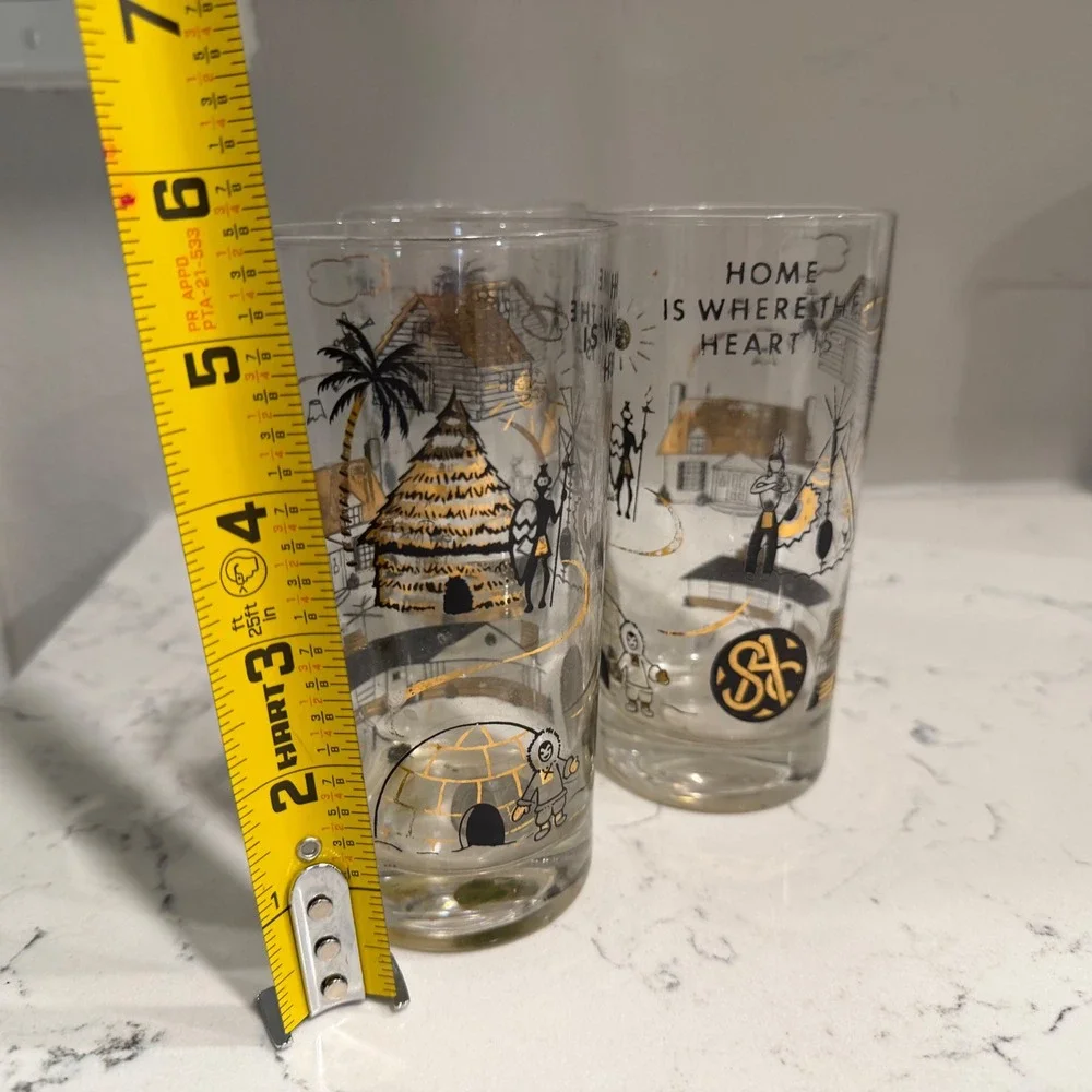 Set of 3 - Vintage - MCM Glass Tumblers